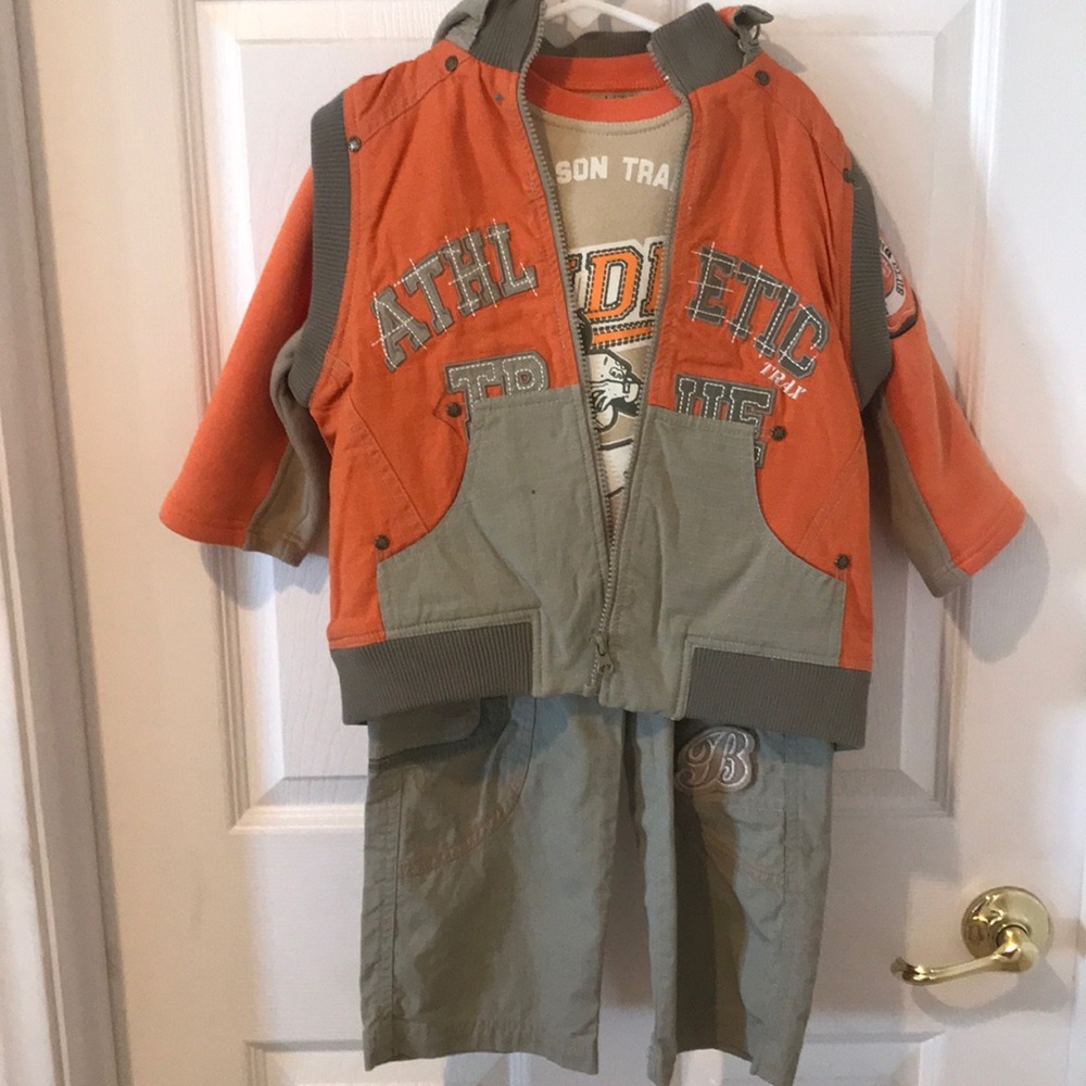 Matching Tracksuite Orange and Gray